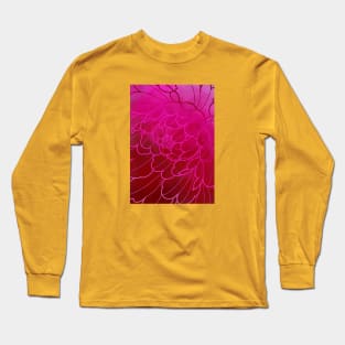 red and pink peony flower art Long Sleeve T-Shirt